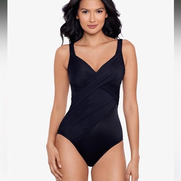 Miraclesuit Revele One Piece Black Womens Size 10 - Picture 1 of 7